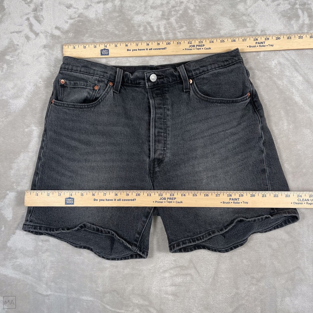 Levi's Women's 501 Shorts Denim Button Fly Casual 34 Gray - Picture 5 of 8
